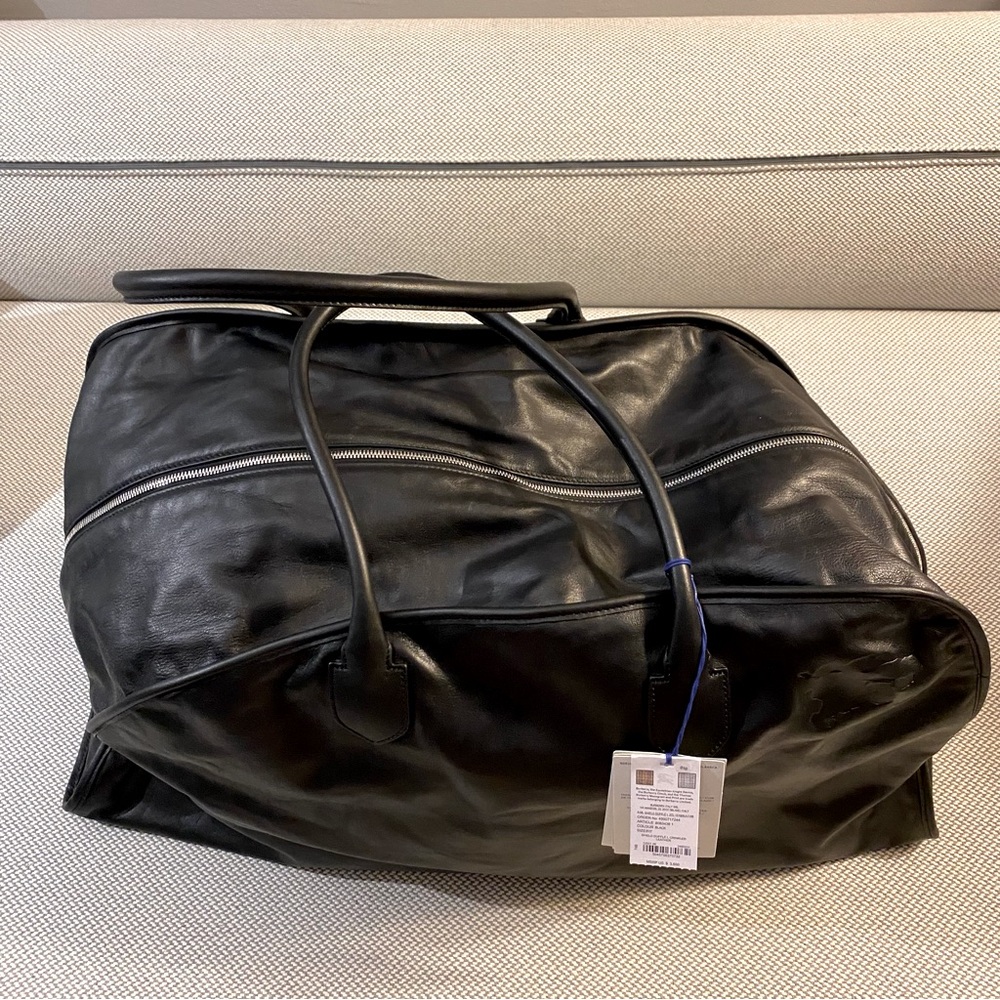 Authentic Burberry Shield Black Leather Travel/Duffle Bag